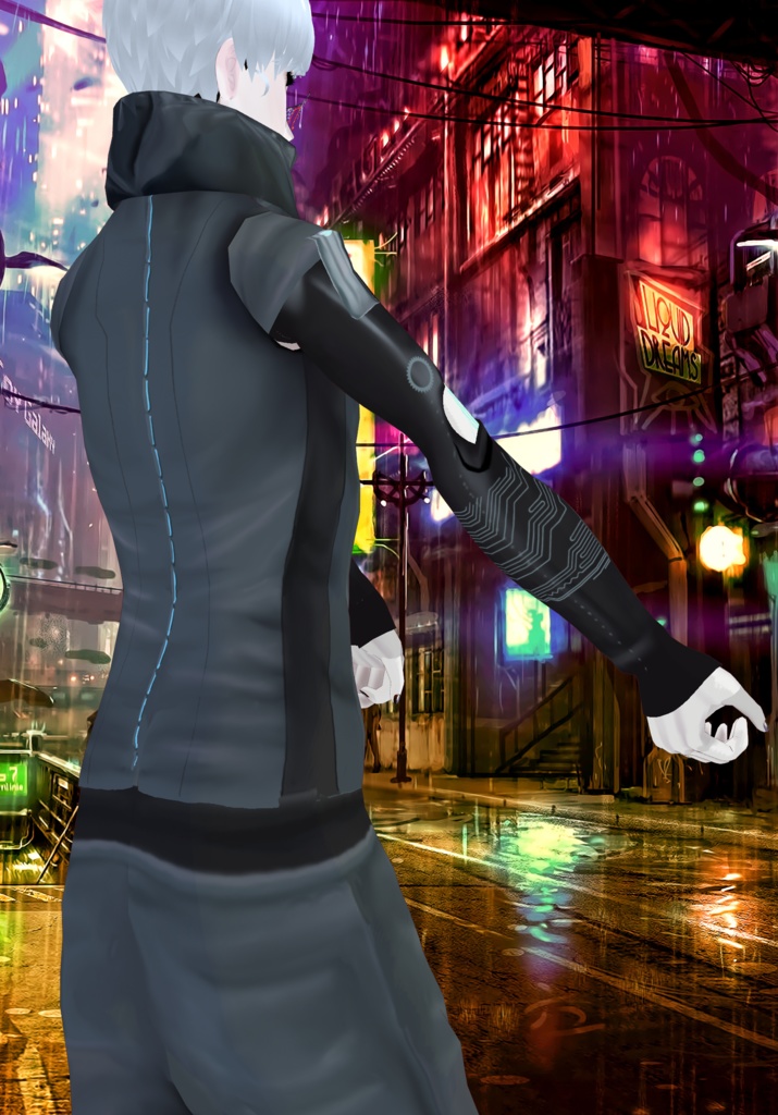 Grey Cyberpunk Runner Set