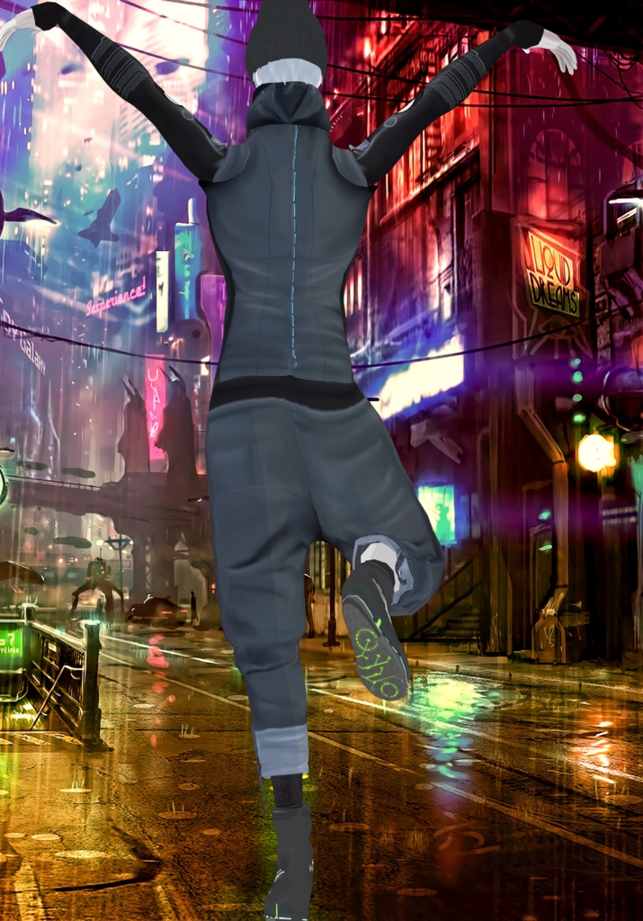 Grey Cyberpunk Runner Set