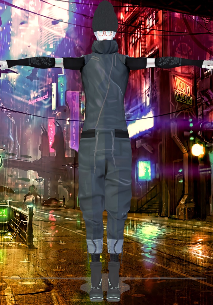 Grey Cyberpunk Runner Set