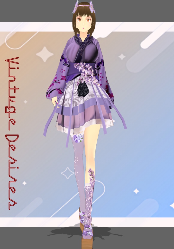 Lilac Dreams Floral Kimono Lolita Fashion