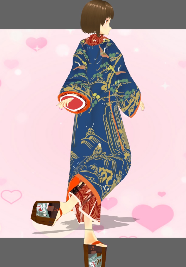 OrangeSunset BlueSkies Japanese Traditional wear