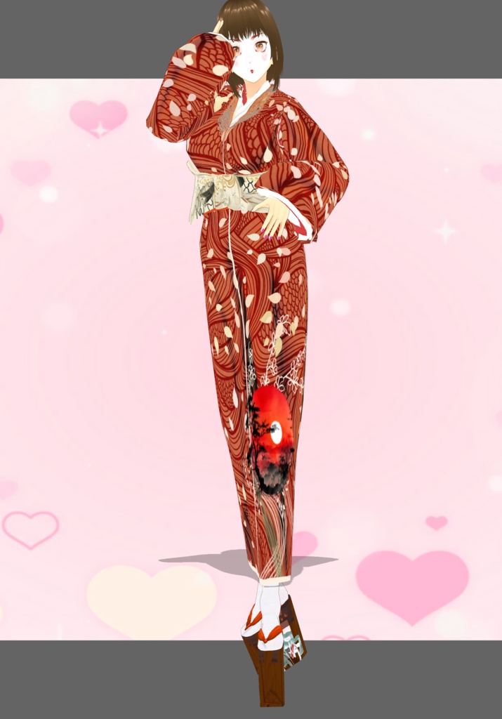 OrangeSunset BlueSkies Japanese Traditional wear