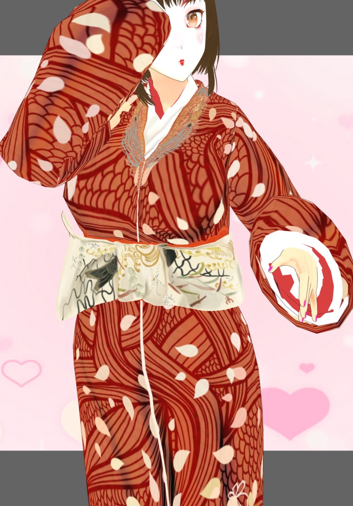 OrangeSunset BlueSkies Japanese Traditional wear