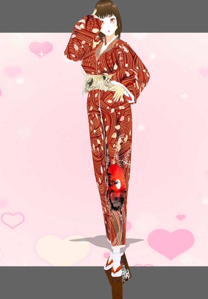 OrangeSunset BlueSkies Japanese Traditional wear