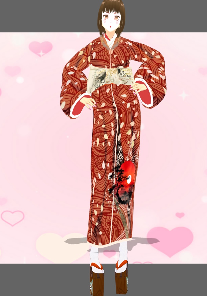 OrangeSunset BlueSkies Japanese Traditional wear