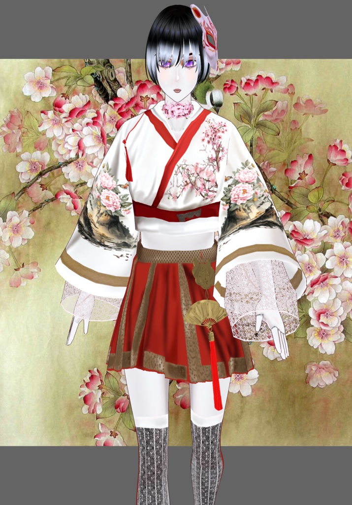 Cherry Blossom FoxTrot Modern Kimono