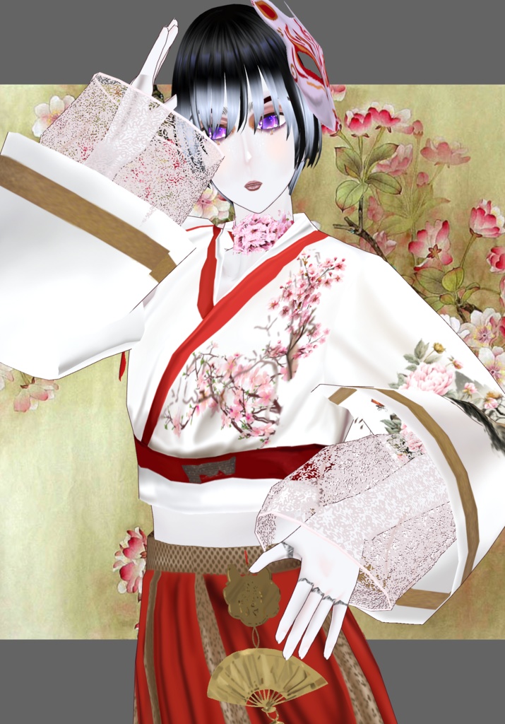 Cherry Blossom FoxTrot Modern Kimono