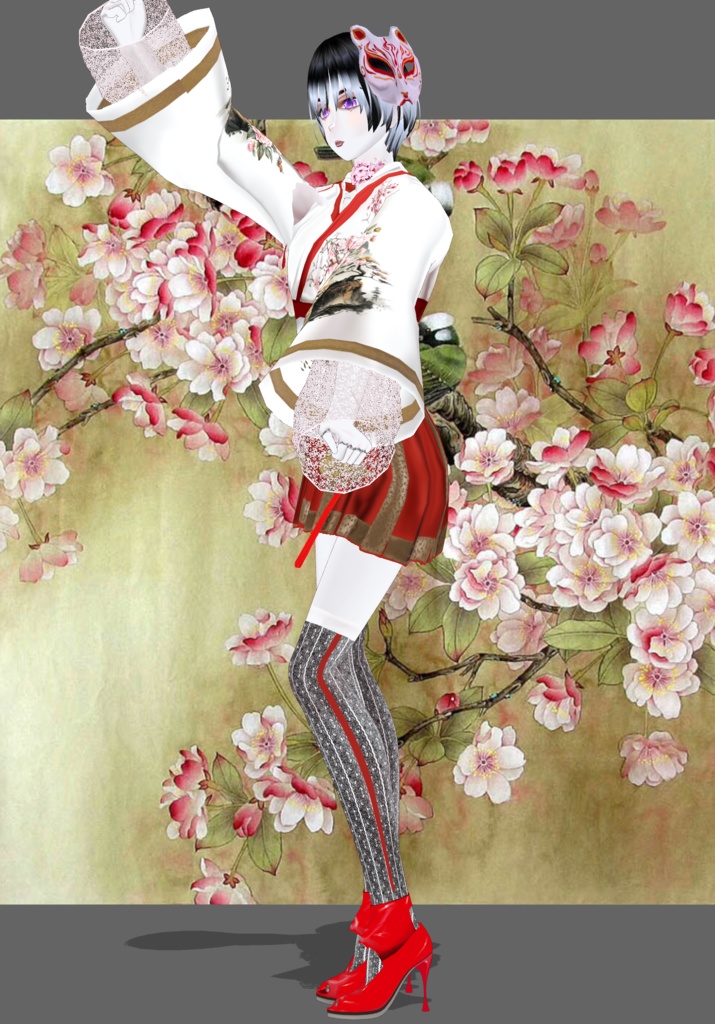 Cherry Blossom FoxTrot Modern Kimono