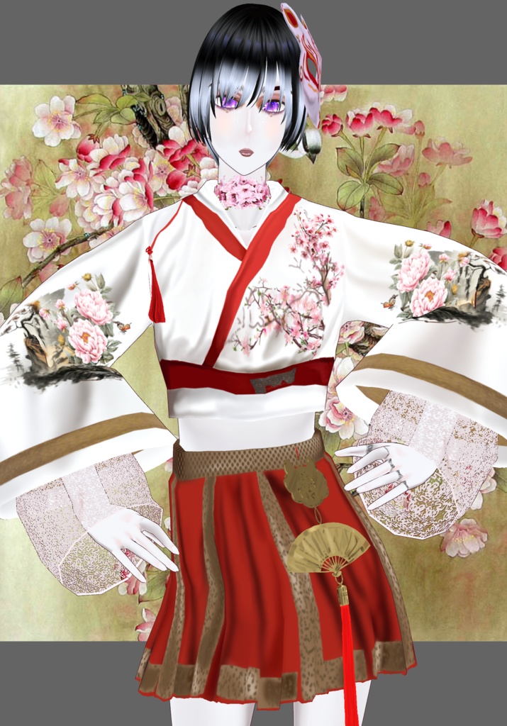 Cherry Blossom FoxTrot Modern Kimono