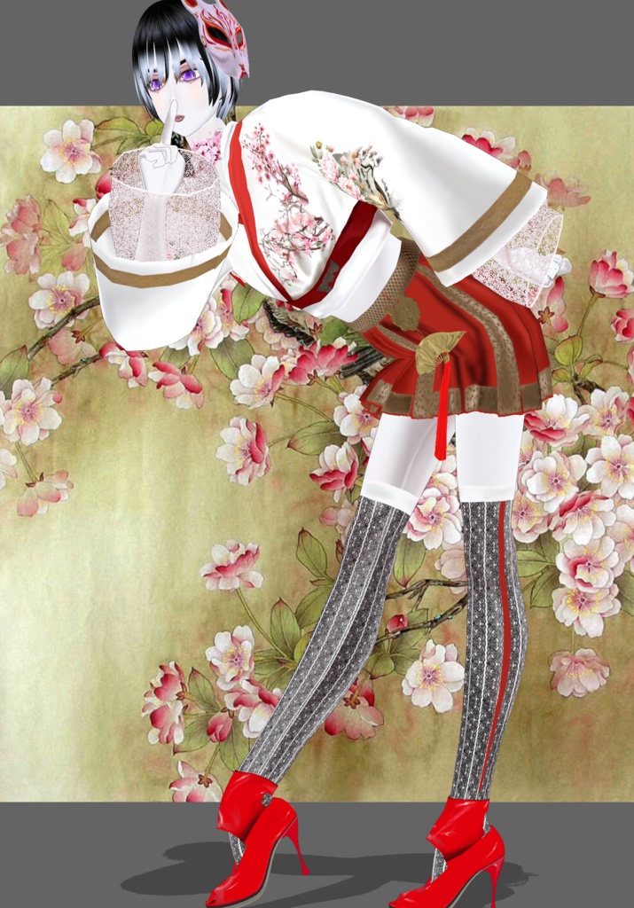 Cherry Blossom FoxTrot Modern Kimono