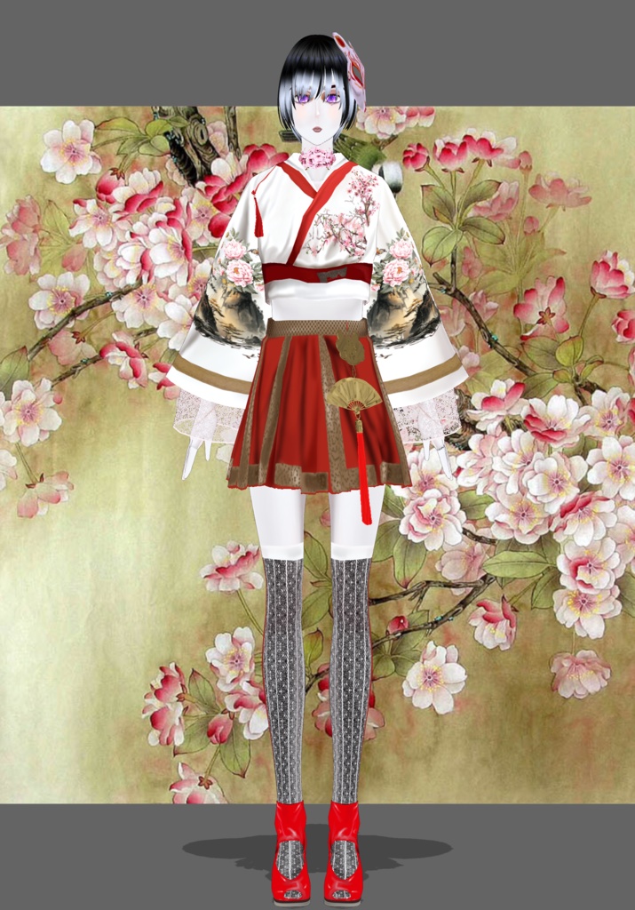 Cherry Blossom FoxTrot Modern Kimono