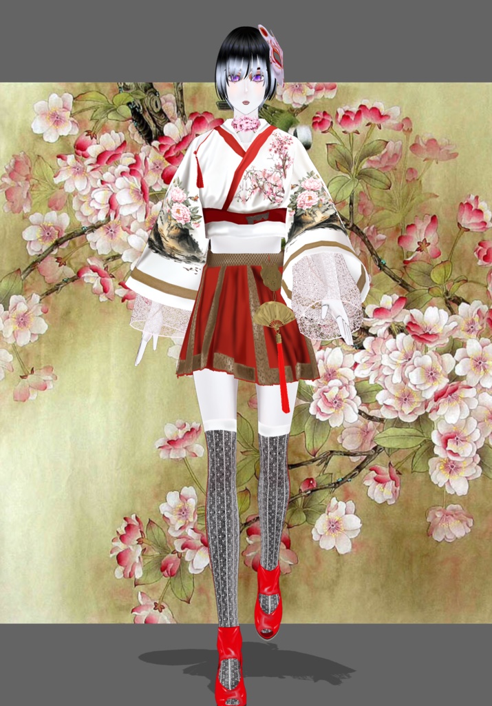 Cherry Blossom FoxTrot Modern Kimono