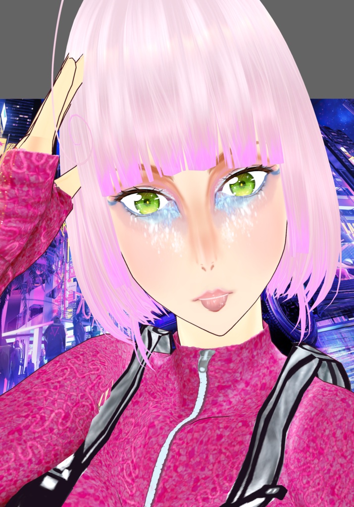 Pink Silver Cyberpunk Romper Set. Cyberpunk Fashion