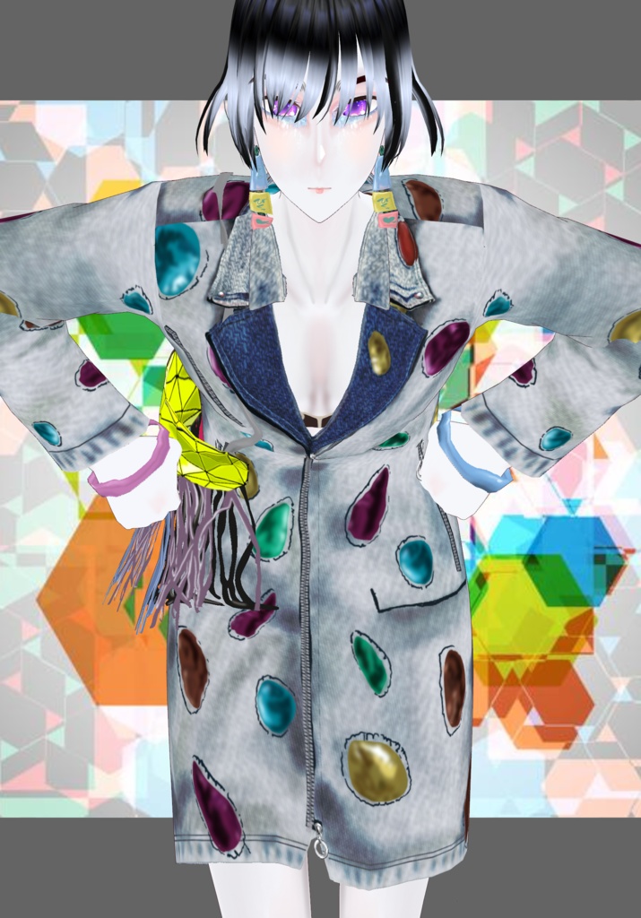 Denim Stone CyberPunk Dress Set