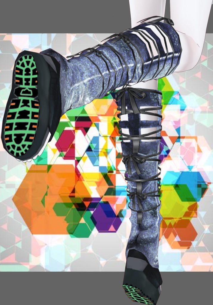 Denim Stone CyberPunk Dress Set