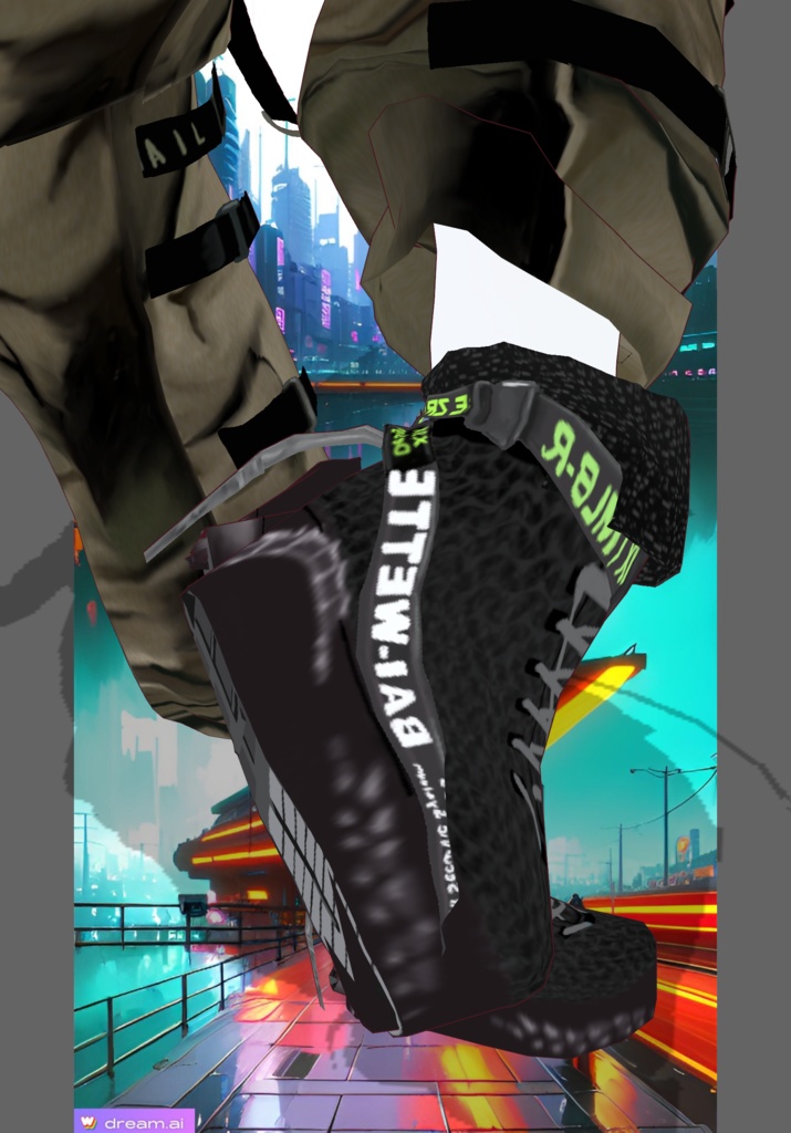 Tan Neon Hazardous Vintage Tech-wear Set