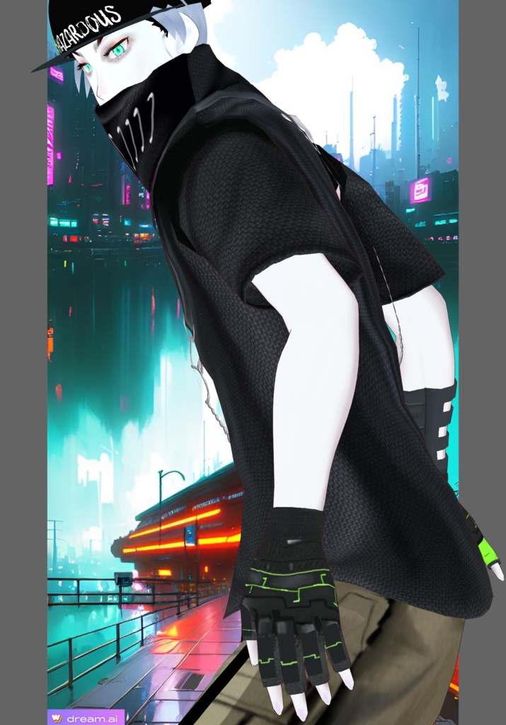 Tan Neon Hazardous Vintage Tech-wear Set