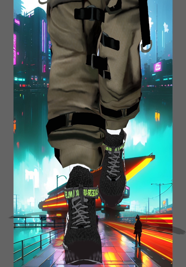 Tan Neon Hazardous Vintage Tech-wear Set