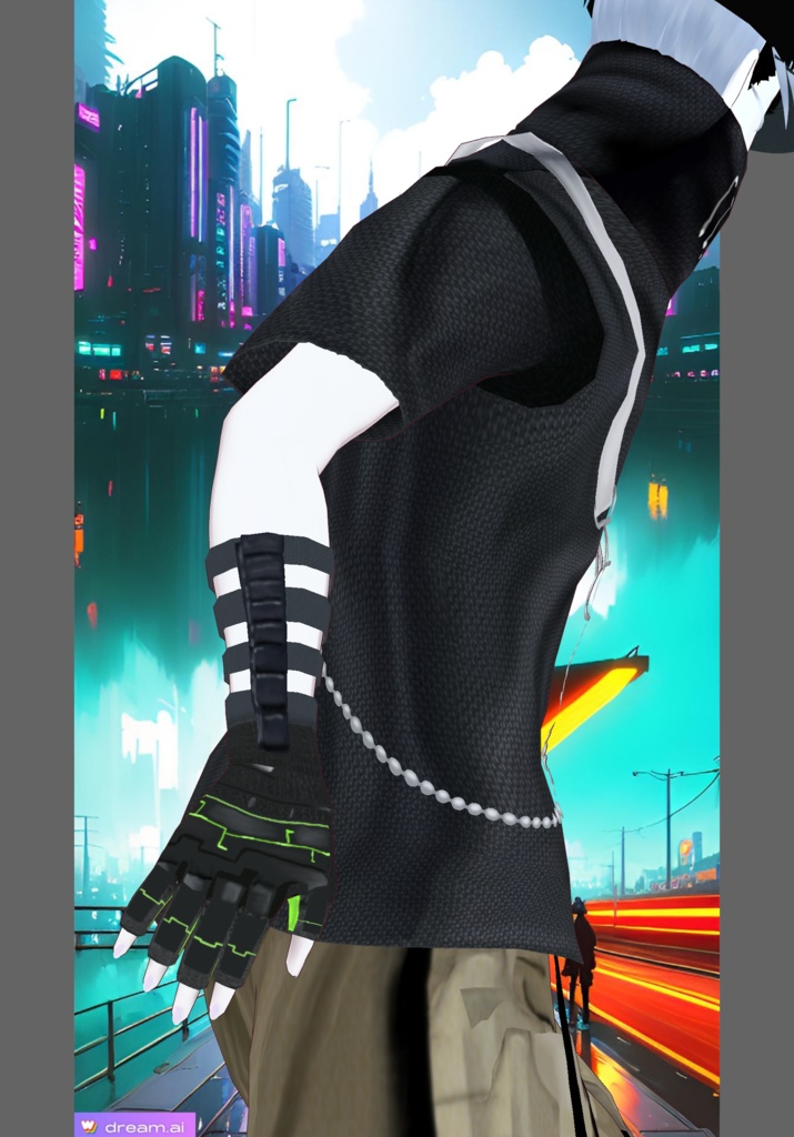 Tan Neon Hazardous Vintage Tech-wear Set