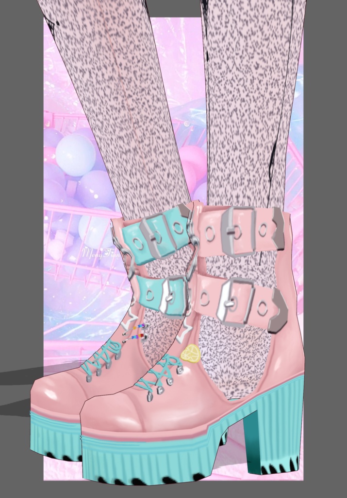 Pastel Pink Rose Lace Punkrock Set