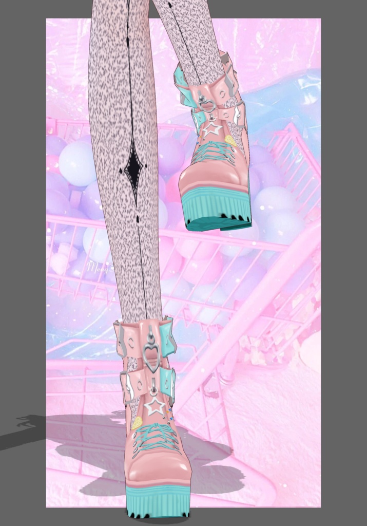 Pastel Pink Rose Lace Punkrock Set