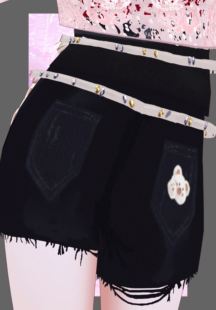 Pastel Pink Rose Lace Punkrock Set