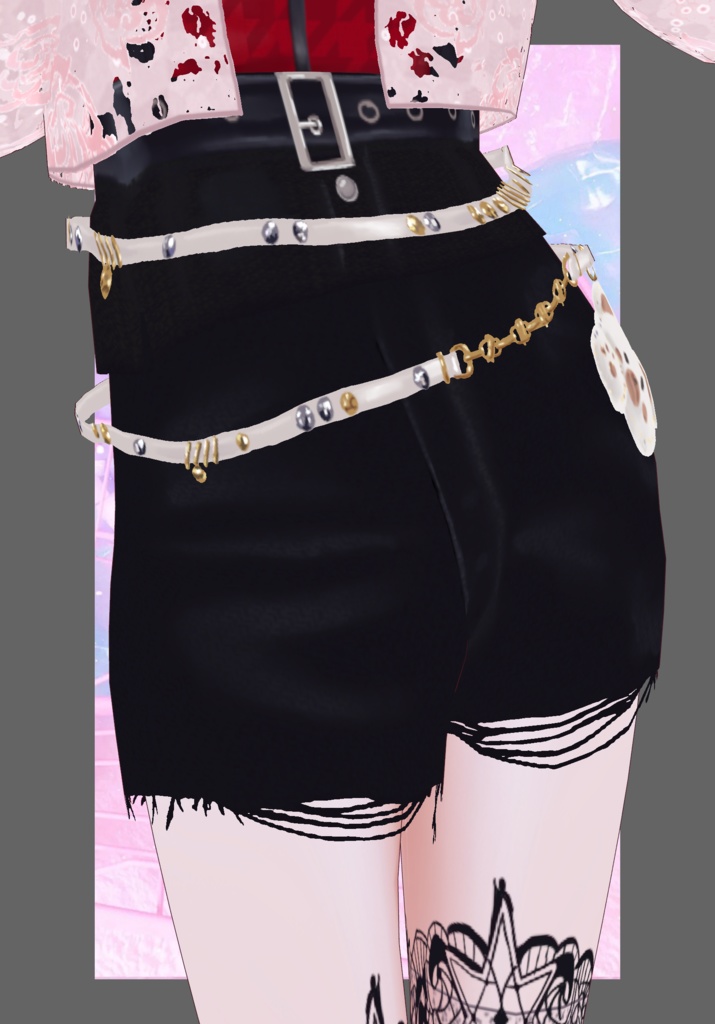 Pastel Pink Rose Lace Punkrock Set