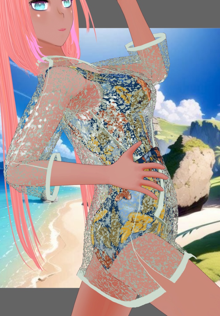 70s Floral OnePiece Swim Set