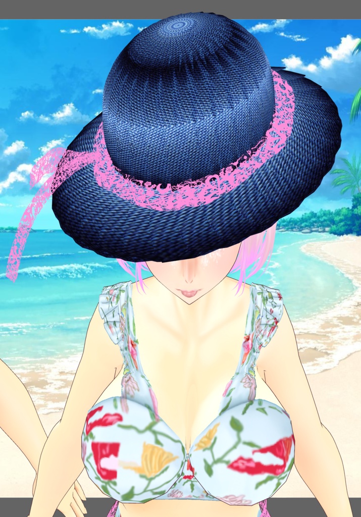 Blue/Pink Tropical High-waisted Bikini Set