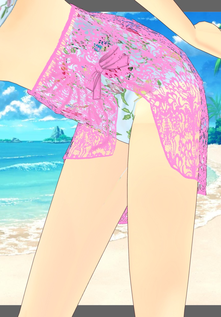 Blue/Pink Tropical High-waisted Bikini Set