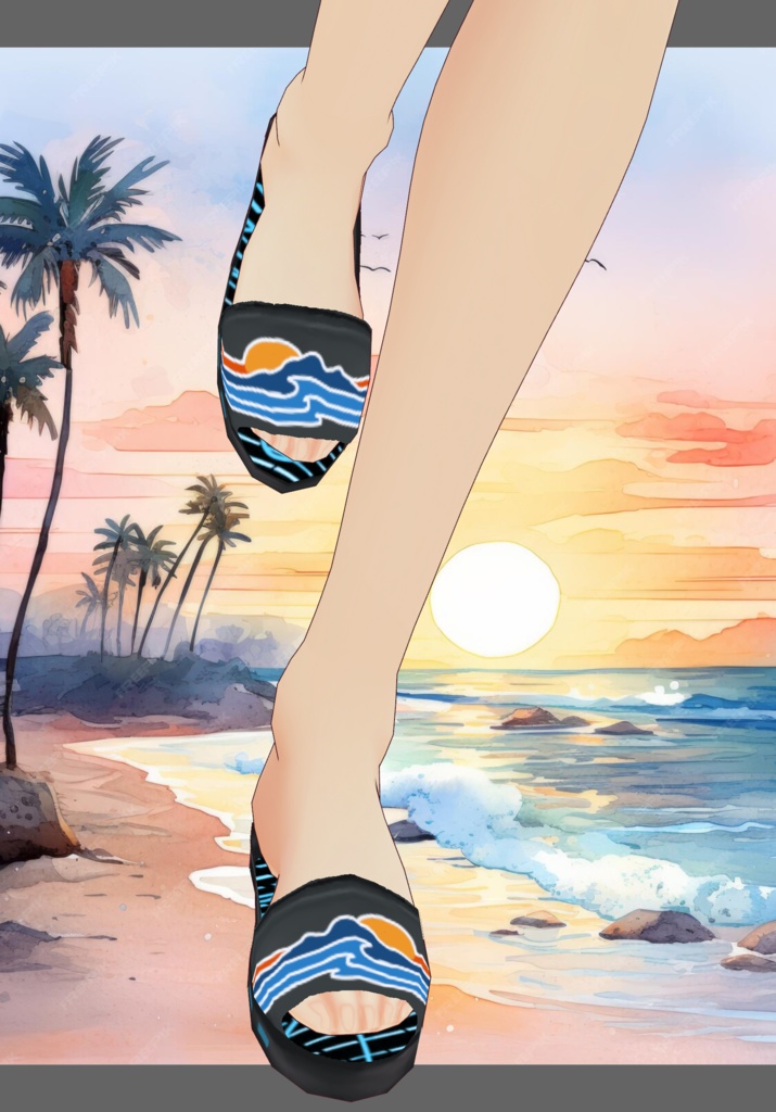 Blue PalmTree Swim Set