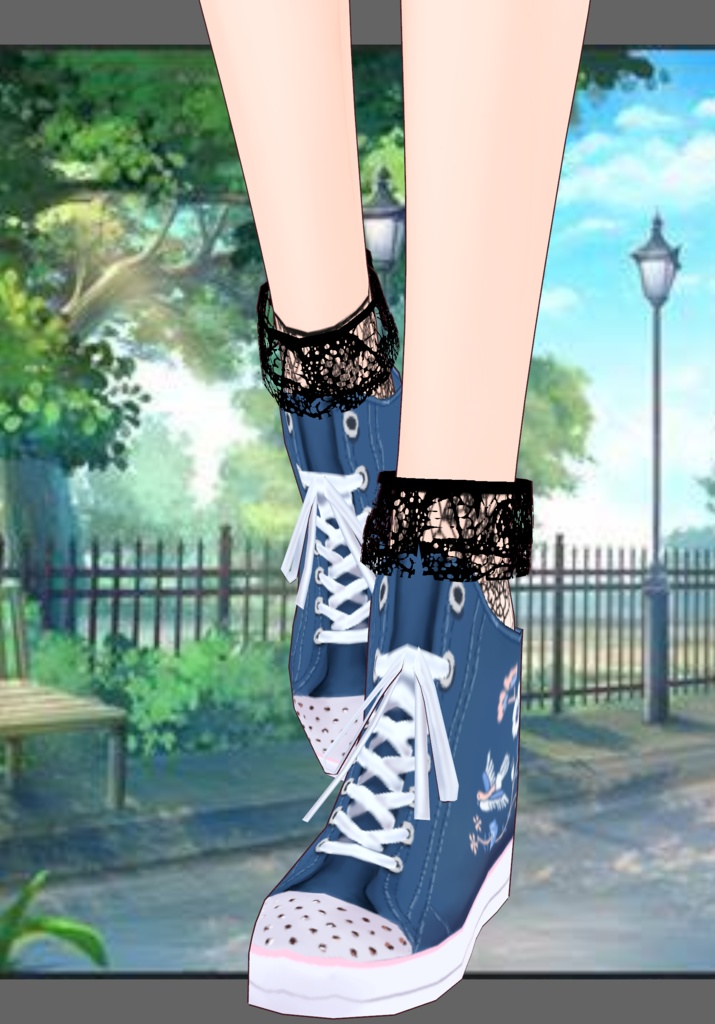 Cream Denim Bubble Tea Kawaii Set