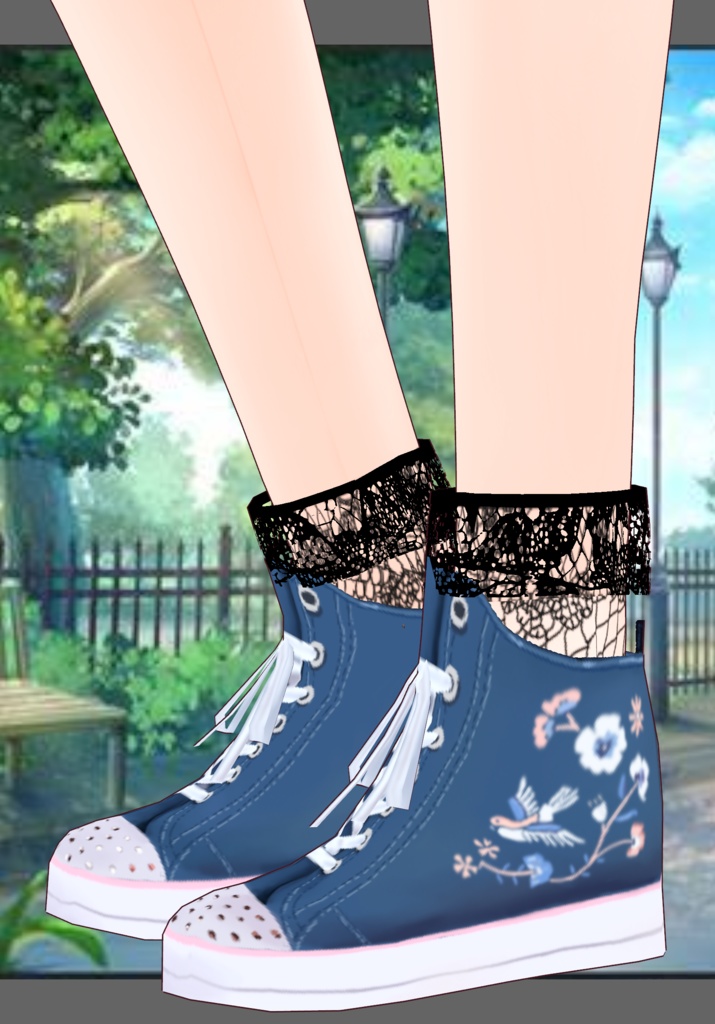 Cream Denim Bubble Tea Kawaii Set