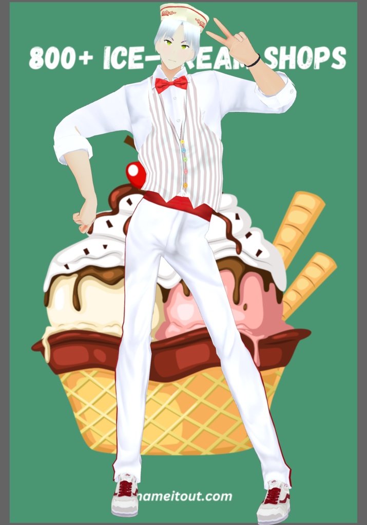 IceCream Parlor Work Uniform with 3Aprons