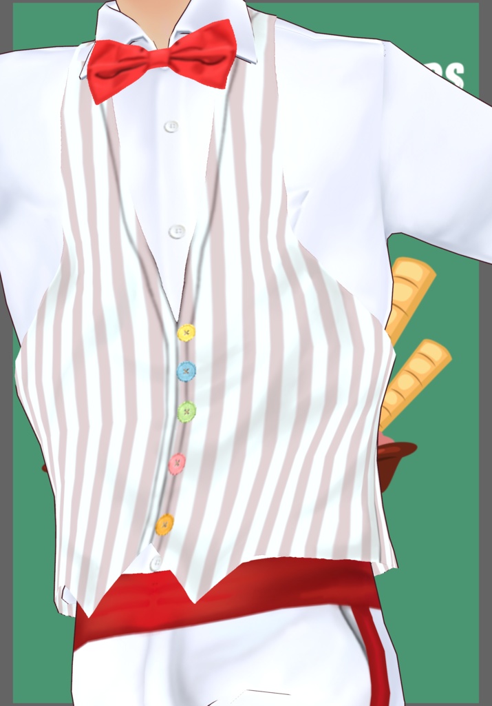 IceCream Parlor Work Uniform with 3Aprons