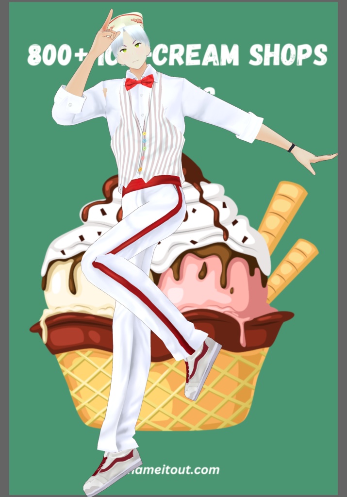 IceCream Parlor Work Uniform with 3Aprons