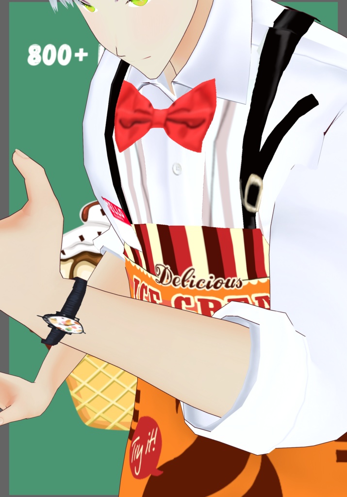 IceCream Parlor Work Uniform with 3Aprons