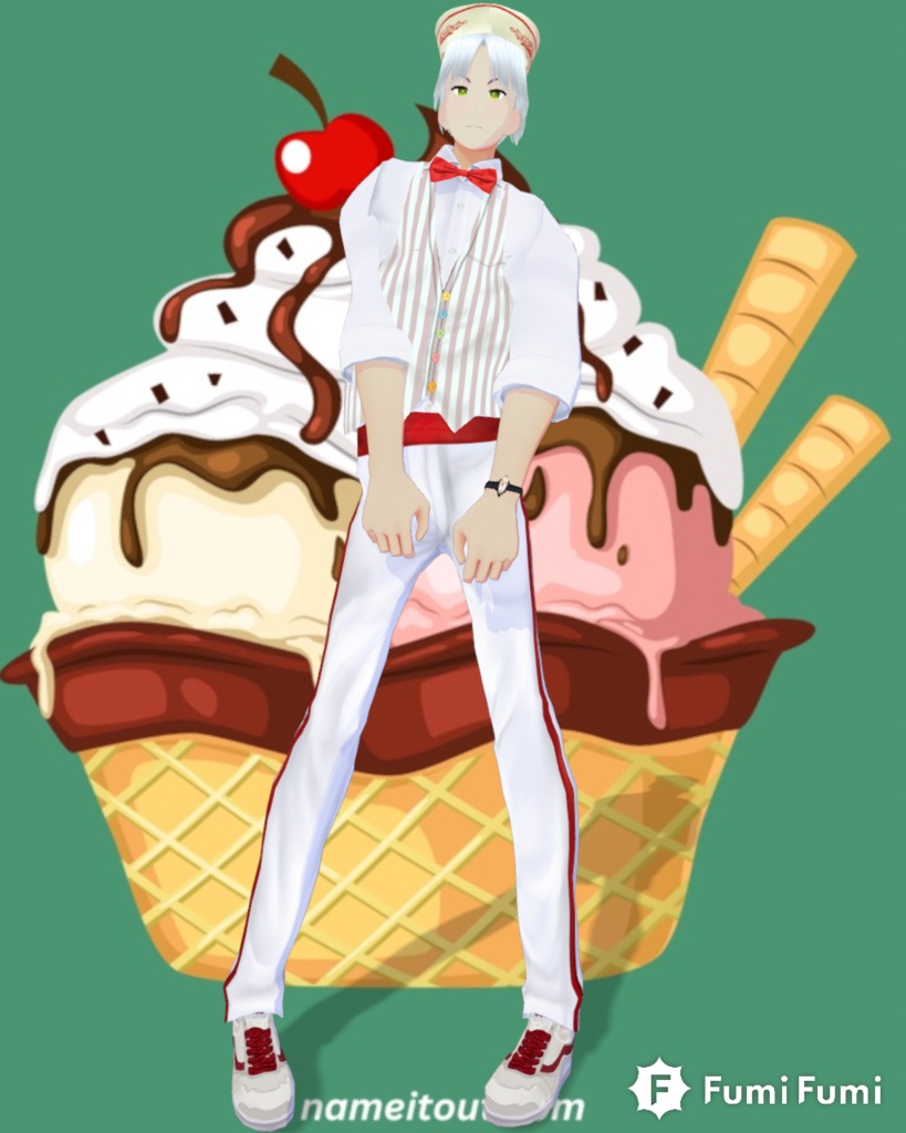 IceCream Parlor Work Uniform with 3Aprons