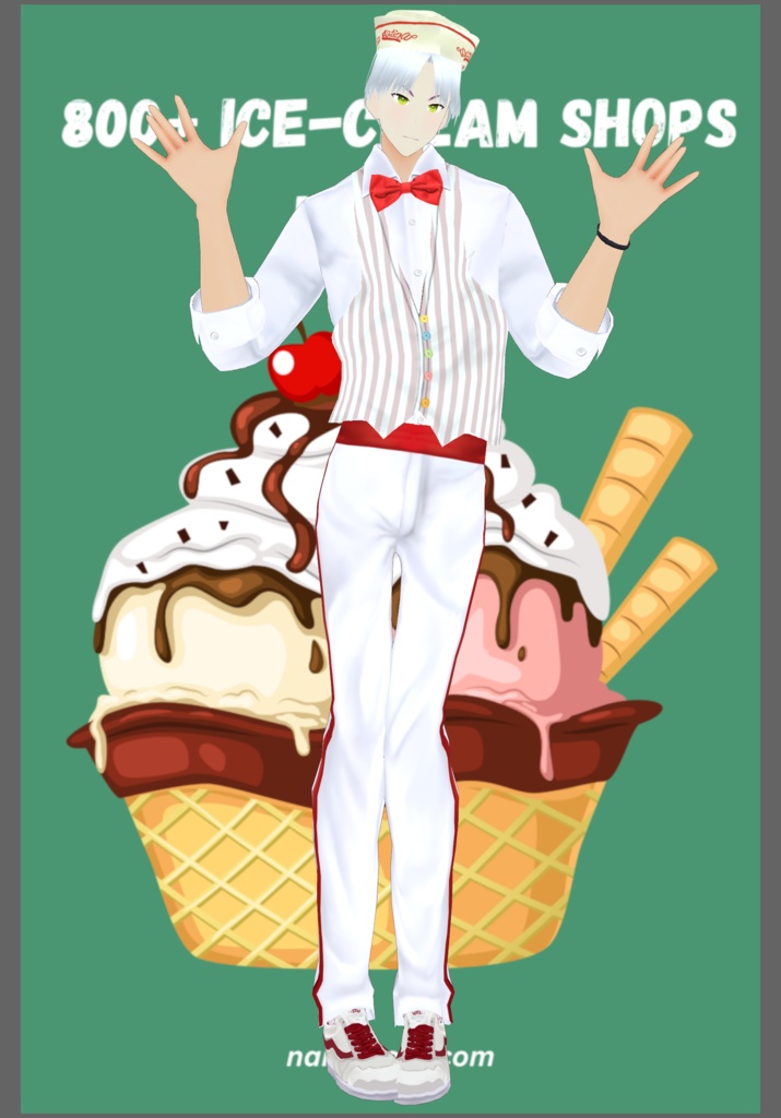 IceCream Parlor Work Uniform with 3Aprons