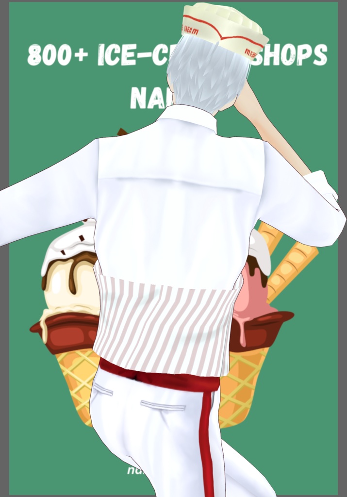 IceCream Parlor Work Uniform with 3Aprons