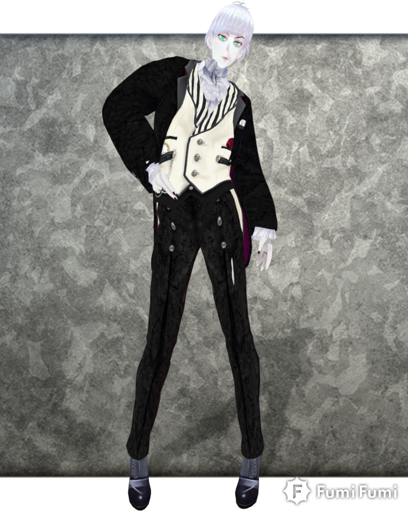 CreamBlack Gothic Lolita Guy. Victorian Fashion