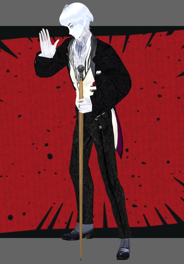 CreamBlack Gothic Lolita Guy. Victorian Fashion