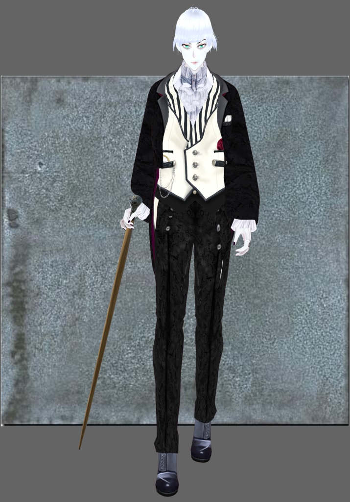 CreamBlack Gothic Lolita Guy. Victorian Fashion