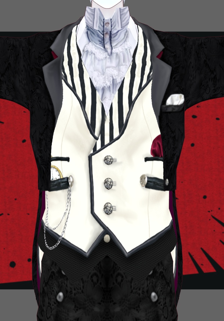 CreamBlack Gothic Lolita Guy. Victorian Fashion