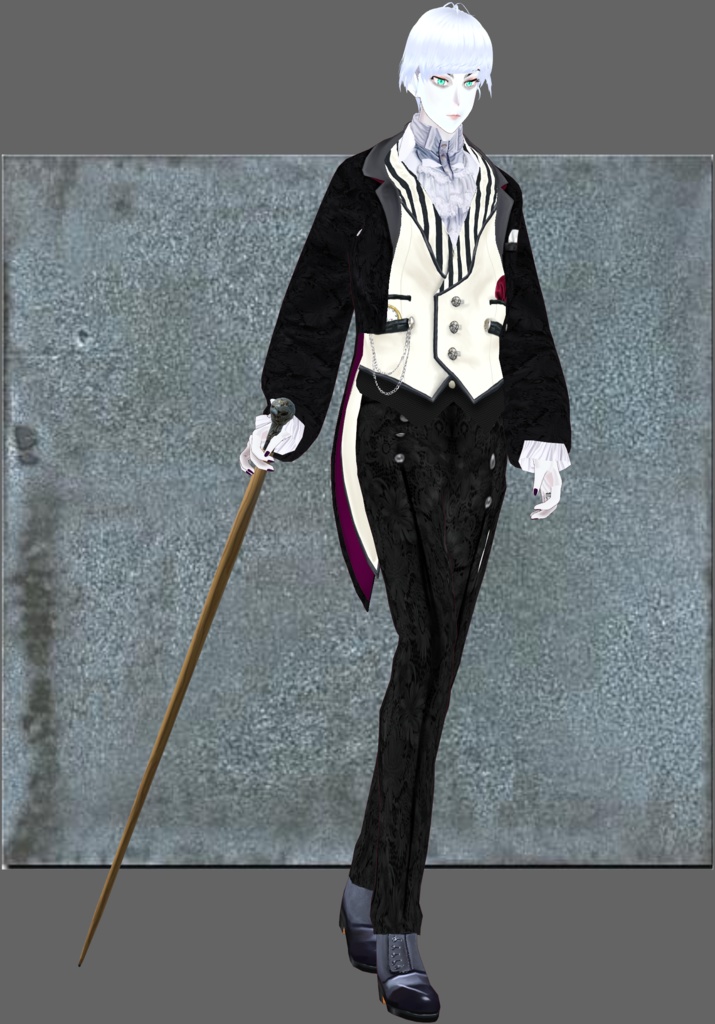 CreamBlack Gothic Lolita Guy. Victorian Fashion