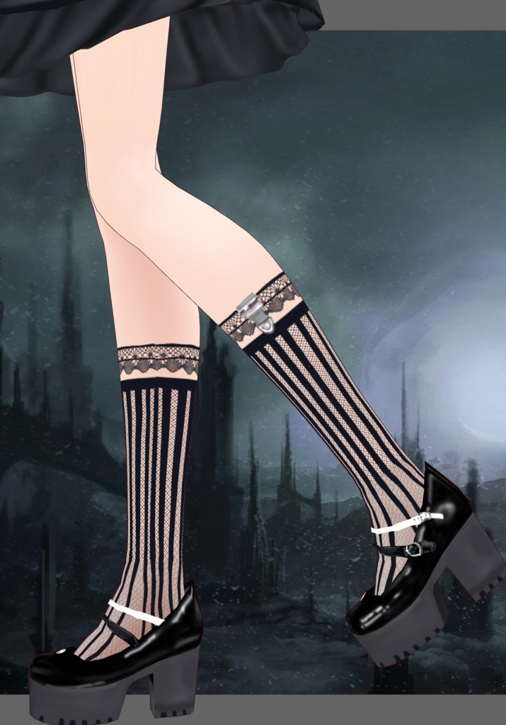 C/B Stripe Gothic Lolita Girl.              Victorian Fashion