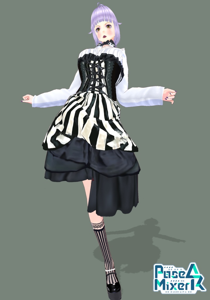 C/B Stripe Gothic Lolita Girl.              Victorian Fashion