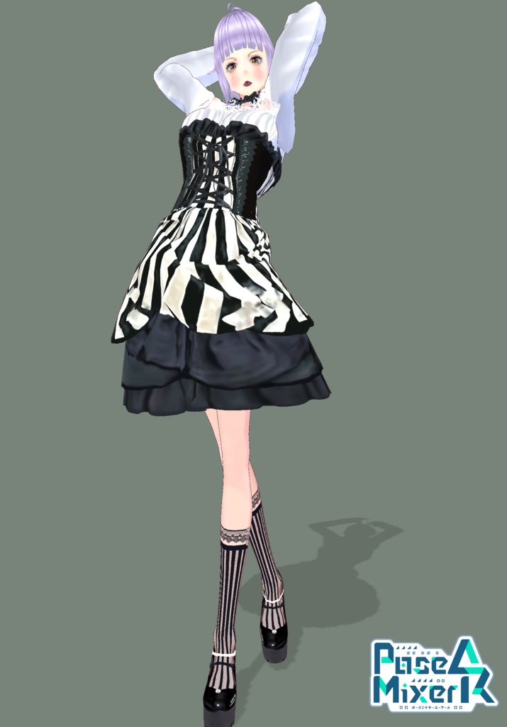C/B Stripe Gothic Lolita Girl.              Victorian Fashion