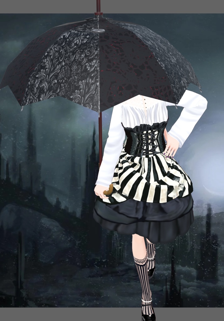 C/B Stripe Gothic Lolita Girl.              Victorian Fashion