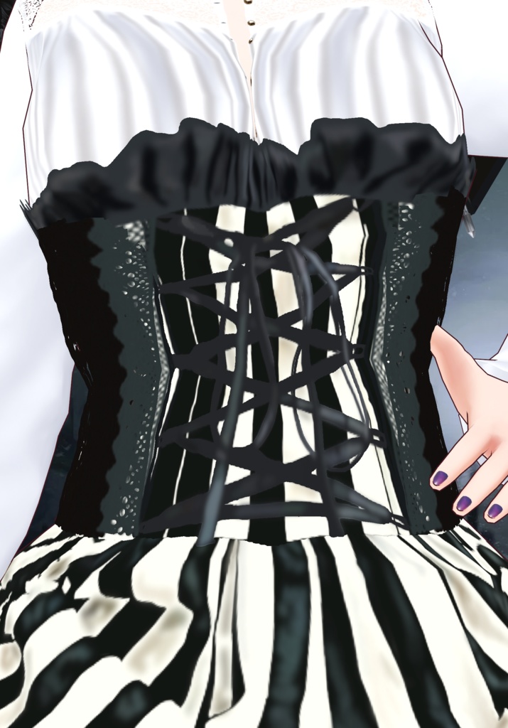 C/B Stripe Gothic Lolita Girl.              Victorian Fashion